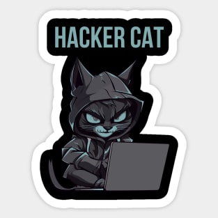 Hacker Cat Sticker